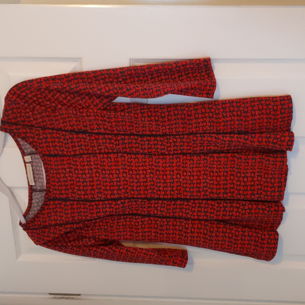 Maria Gabrielle black and red size M top trellis print fit flare stretch